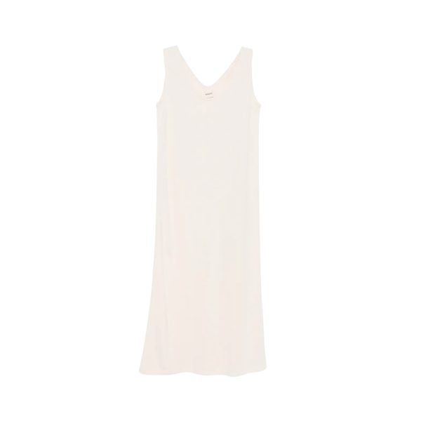 Robe longue sans manche KHAITE Hall soie japonaise bouloche écru
