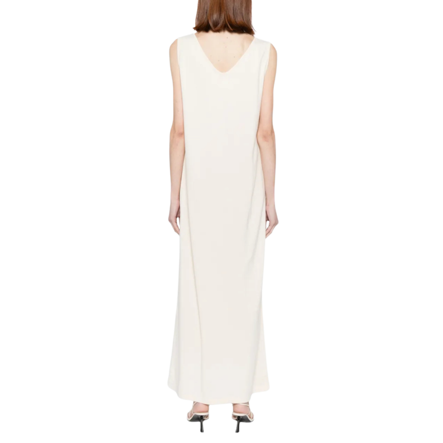 Robe longue sans manche KHAITE Hall soie japonaise bouloche écru