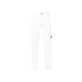 Pantalon cargo coton satin stretch blanc écru lentille poche