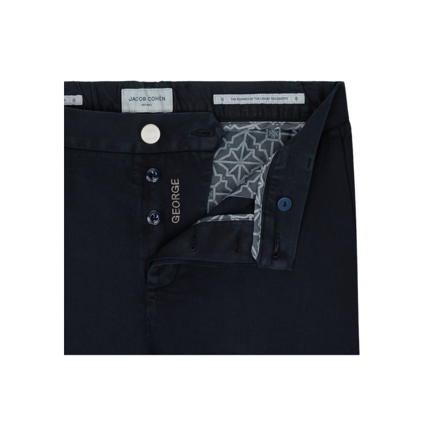 Bermuda JACOB COHEN  George regular taille élastique coton mélangée bleu marine