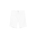 Bermuda George en gabardine stretch coton et lin blanc