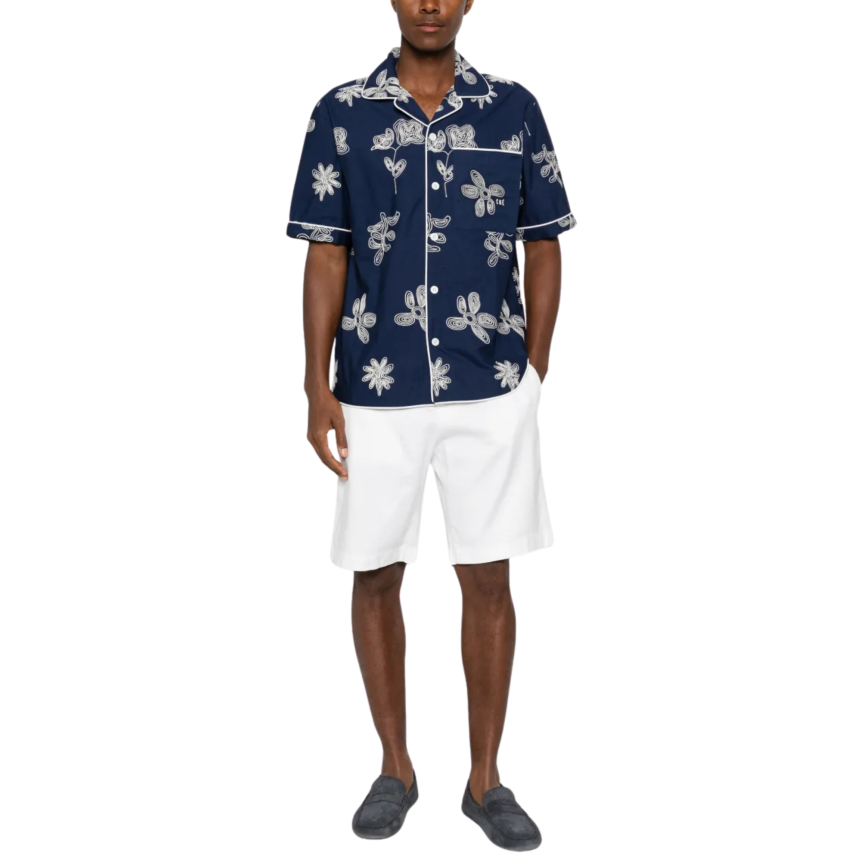 Bermuda JACOB COHEN George en gabardine stretch coton et lin blanc