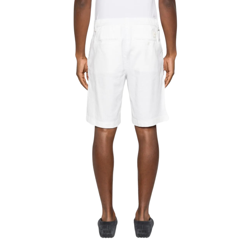 Bermuda JACOB COHEN George en gabardine stretch coton et lin blanc