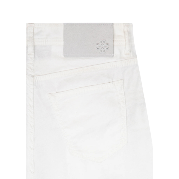 Pantalon jean JACOB COHEN Luis coton stretch lin blanc