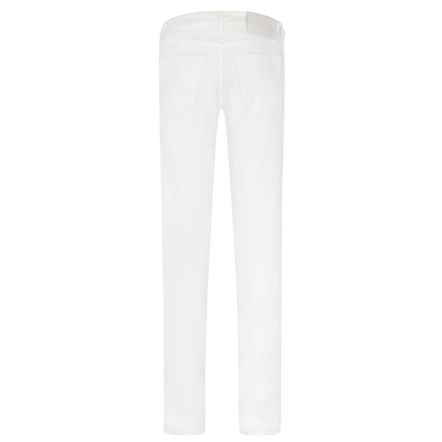 Pantalon jean JACOB COHEN Luis coton stretch lin blanc
