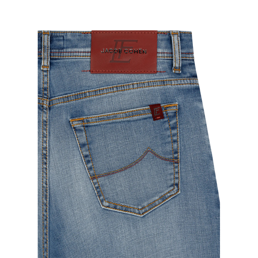 Pantalon jean JACOB COHEN Luis denim coton bleu clair délavé