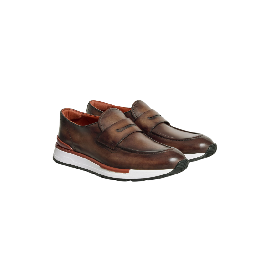 Basket Mocassin Fast Track Cuir de veau Venezia marrone intenso