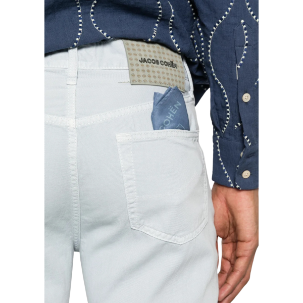 Pantalon 5 poches droit JACOB COHEN Edo coton bleu ciel