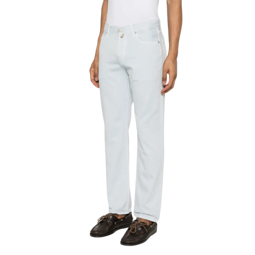 Pantalon 5 poches droit JACOB COHEN Edo coton bleu ciel