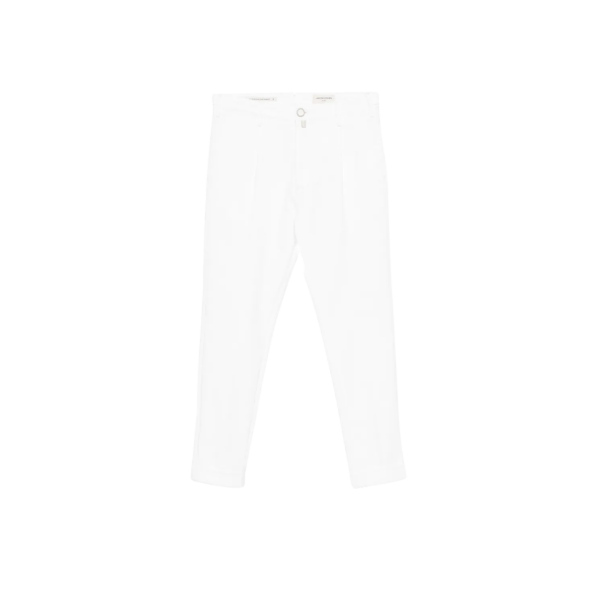 Pantalon JACOB COHEN Henry à plis marqués coton blanc