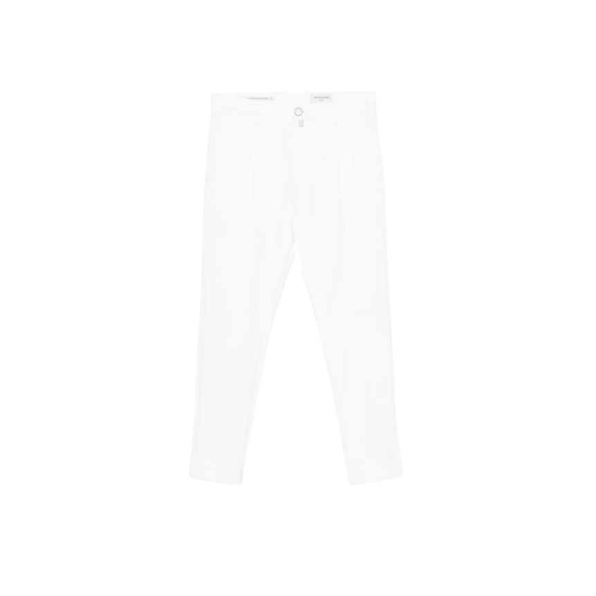 Pantalon JACOB COHEN Henry à plis marqués coton blanc