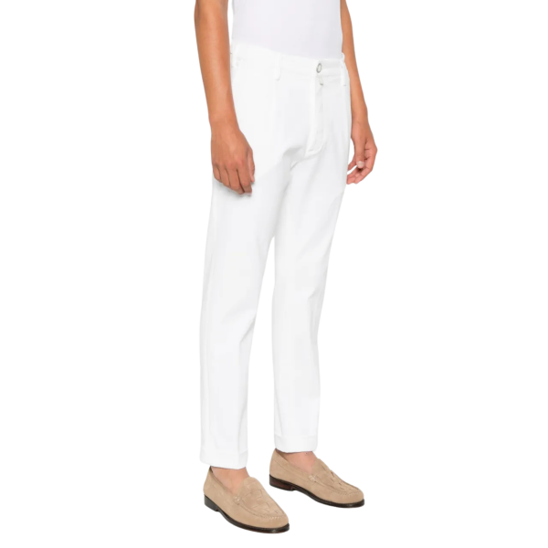 Pantalon JACOB COHEN Henry à plis marqués coton blanc
