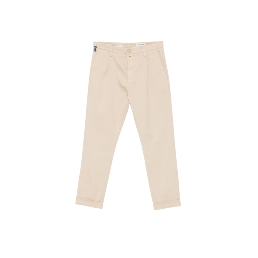 Pantalon JACOB COHEN Henry à plis marqués coton beige