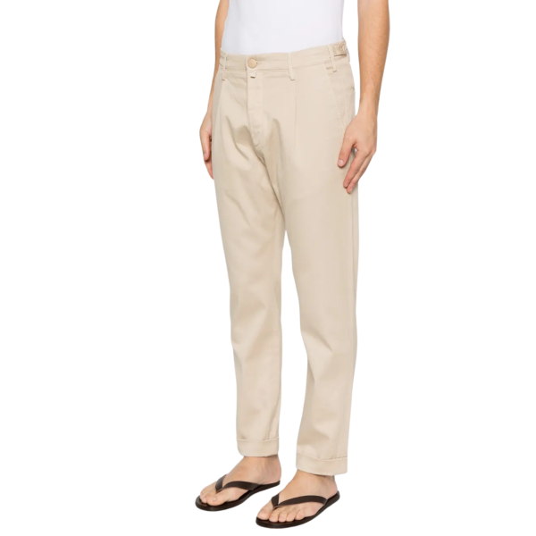 Pantalon JACOB COHEN Henry à plis marqués coton beige