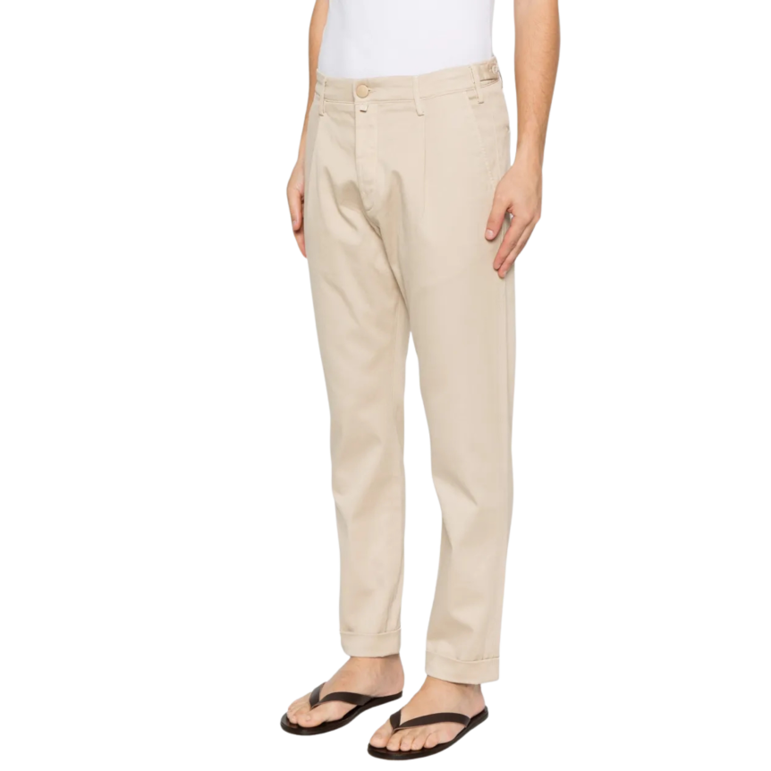 Pantalon JACOB COHEN Henry à plis marqués coton beige