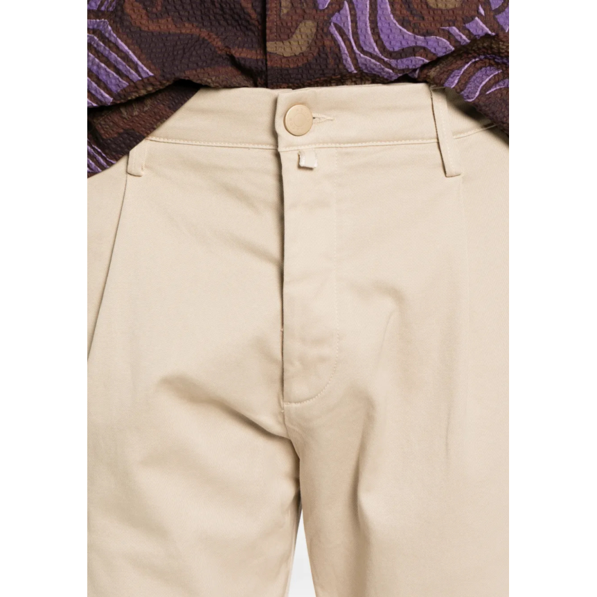 Pantalon JACOB COHEN Henry à plis marqués coton beige