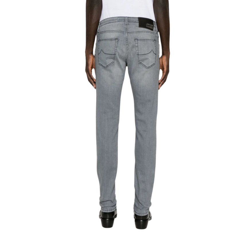 Jean JACOB COHEN Nick slim toile denim coton stretch gris perle