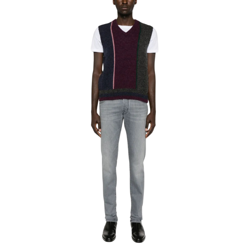 Jean JACOB COHEN Nick slim toile denim coton stretch gris perle