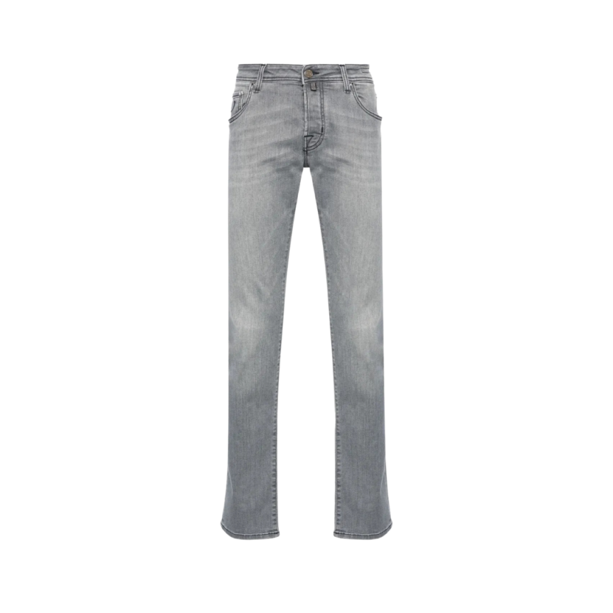 Jean JACOB COHEN Nick slim toile denim coton stretch gris perle