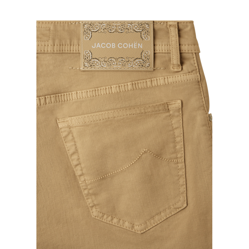 Jean JACOB COHEN Nick slim denim coton stretch beige foncé taupe