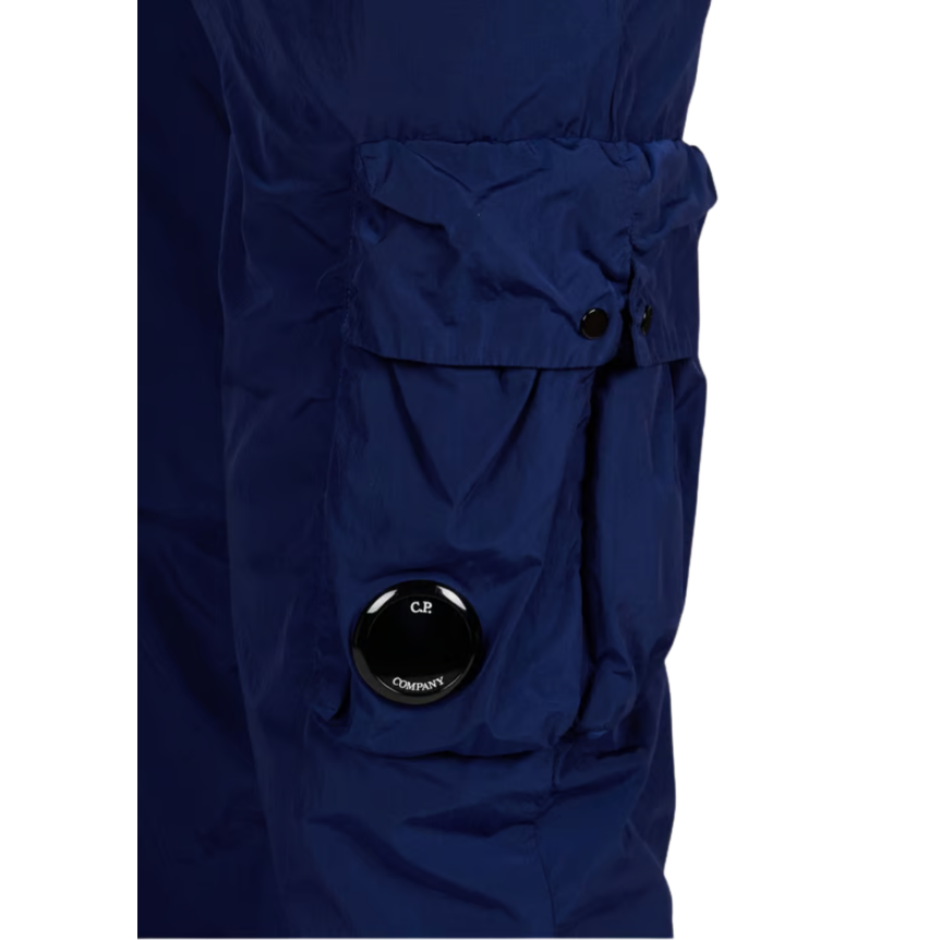 Pantalon cargo CP COMPANY nylon recyclé brillant Chrome R bleu