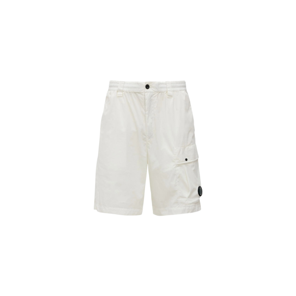 Short cargo CP COMPANY coton extensible nylon 50 Fili blanc lentille poche