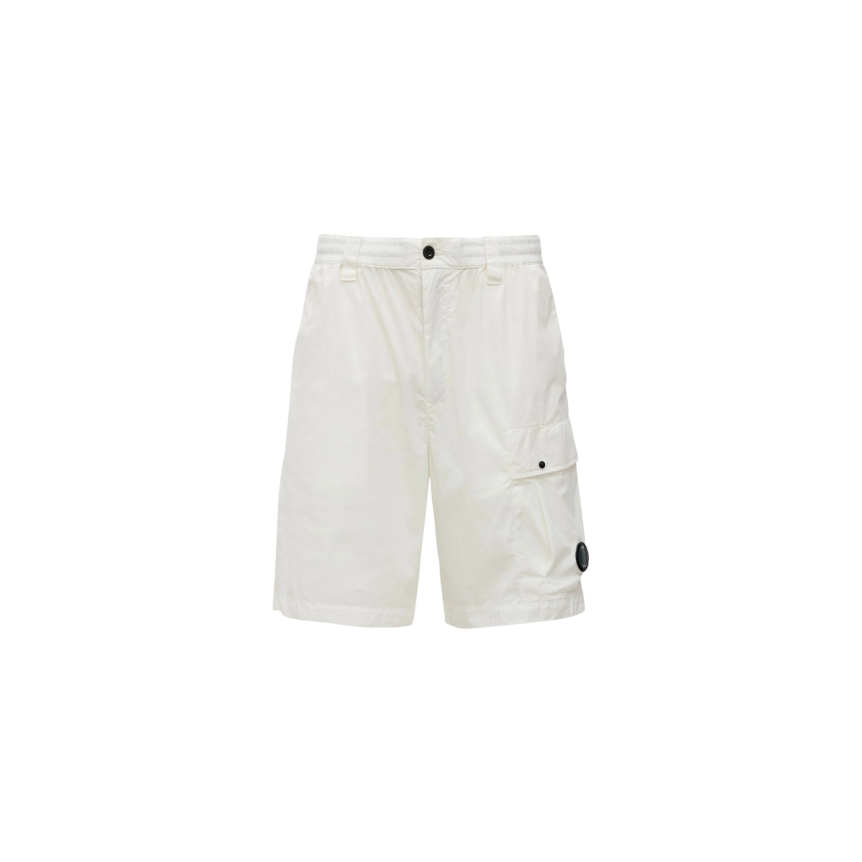 Short cargo CP COMPANY coton extensible nylon 50 Fili blanc lentille poche