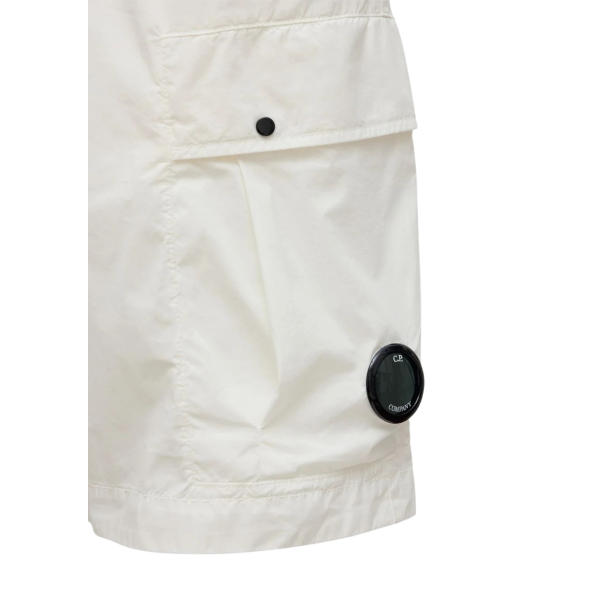Short cargo CP COMPANY coton extensible nylon 50 Fili blanc lentille poche