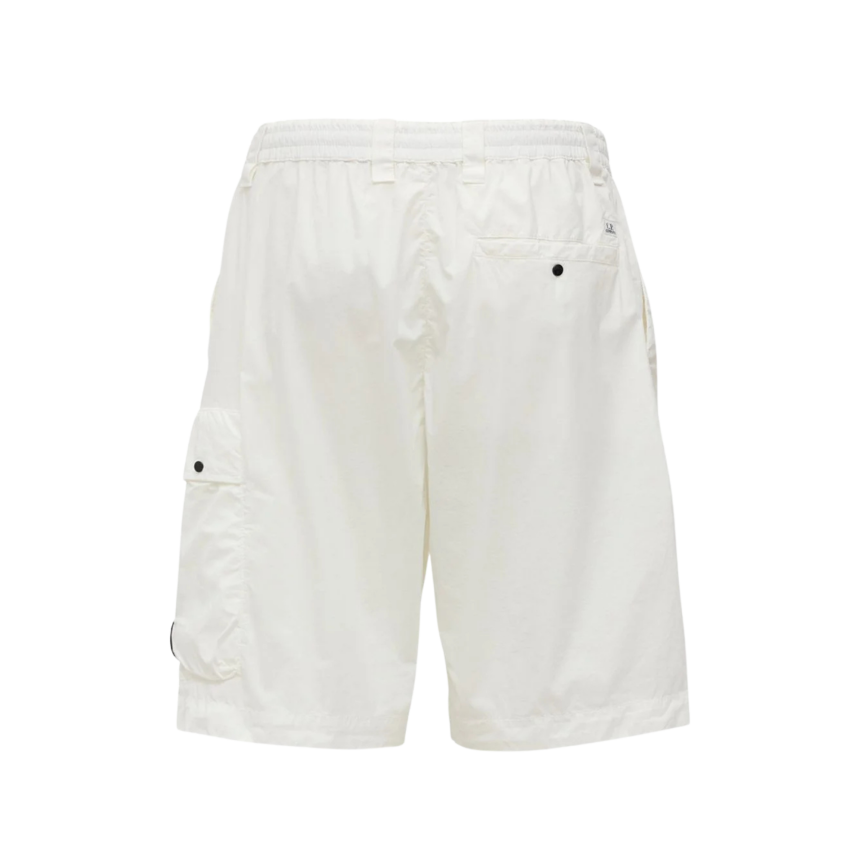 Short cargo CP COMPANY coton extensible nylon 50 Fili blanc lentille poche