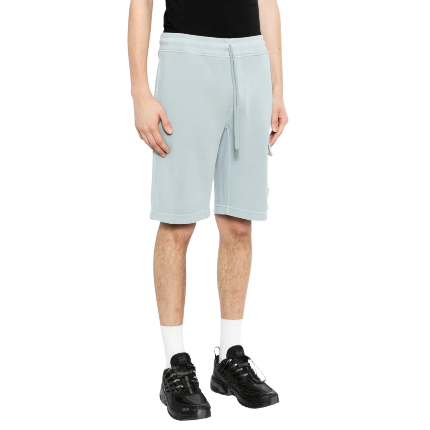 Short de survêtement CP COMPANY cargo en molleton de coton à motif diagonal bleu ciel