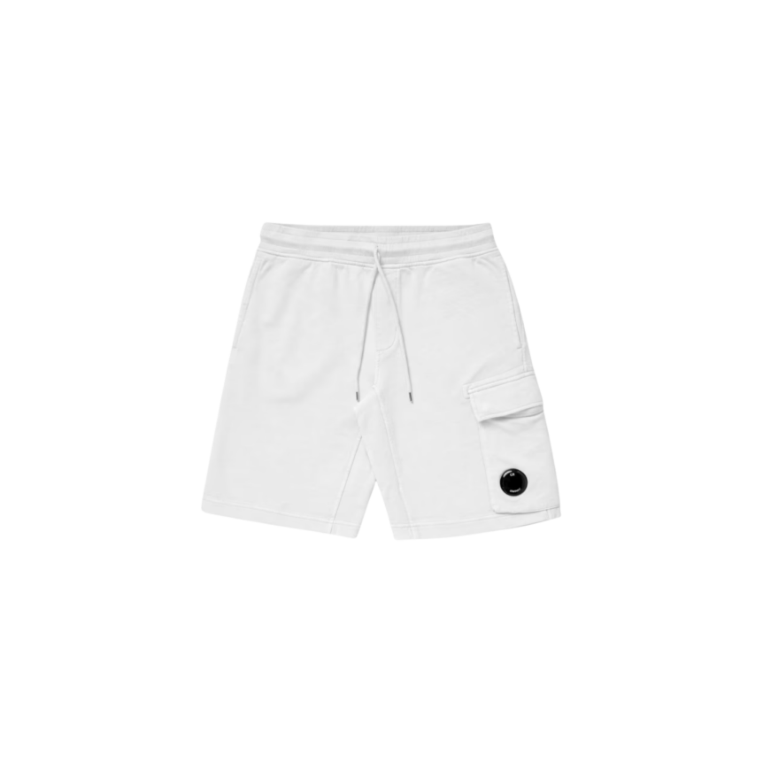 Short de survêtement CP COMPANY cargo en molleton de coton à motif diagonal blanc