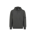 Sweat à capuche polaire motif diagonal relief coton gris anthracite
