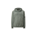 Sweat à capuche polaire motif diagonal relief coton bleu argenté