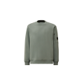 Sweat-shirt col rond polaire motif diagonal relief bleu argenté