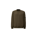 Sweat-shirt col rond polaire motif diagonal relief gris