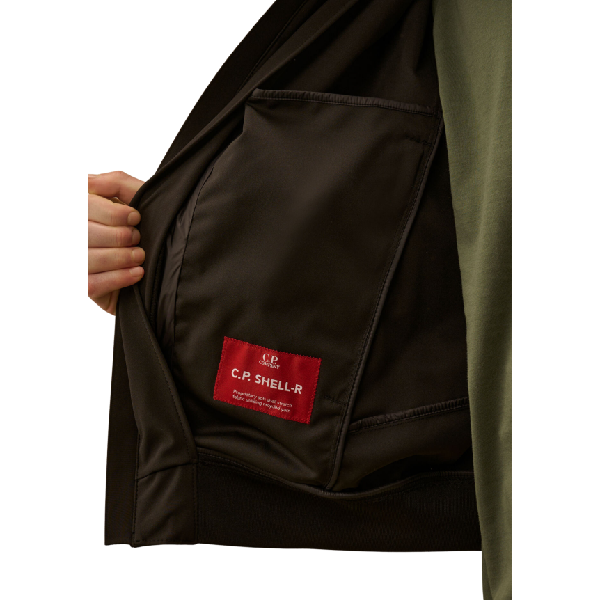 Blouson à capuche CP COMPANY lentille polyester Shell-R noir