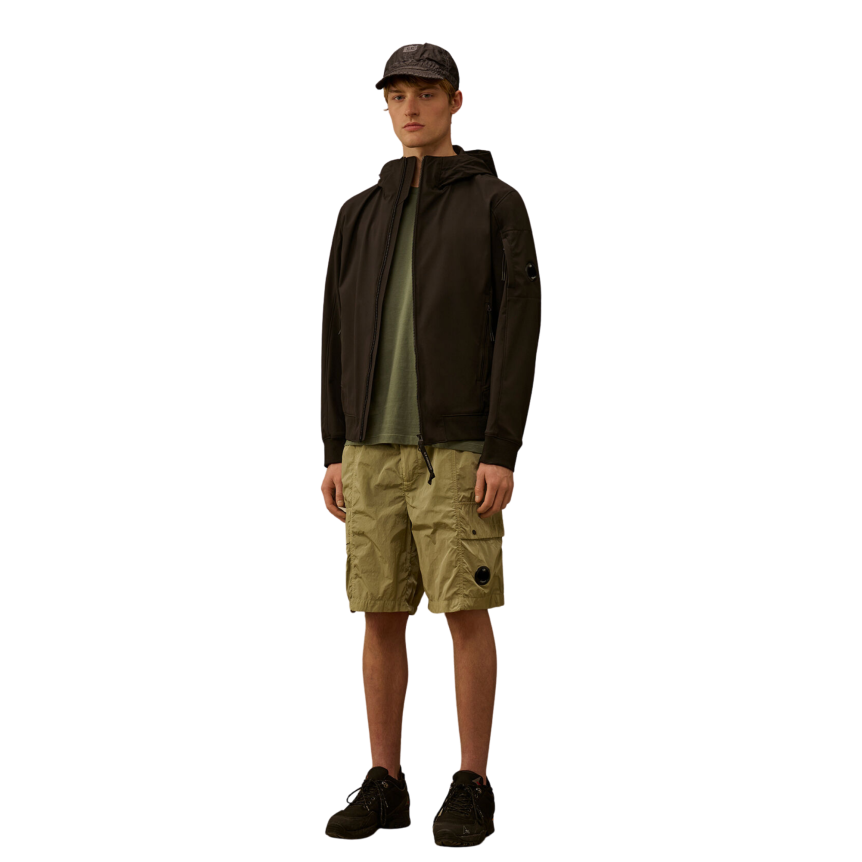Blouson à capuche CP COMPANY lentille polyester Shell-R noir