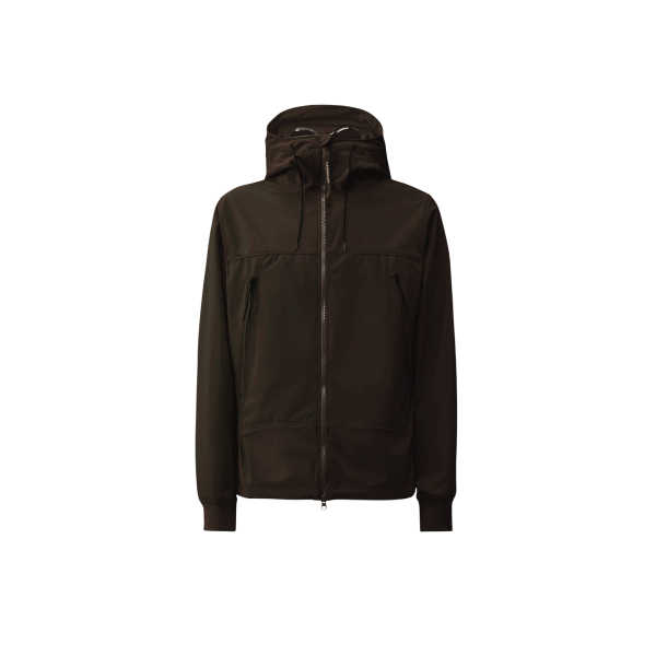 Blouson zippé à capuche CP COMPANY lunettes polyester Shell-R noir