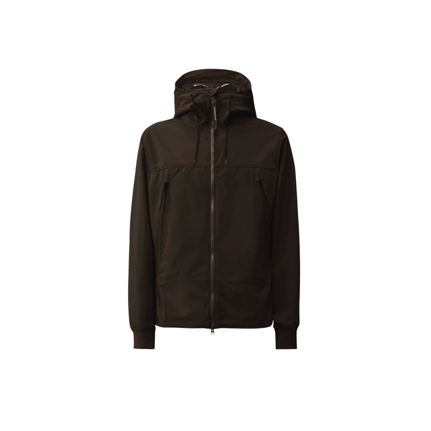 Blouson zippé à capuche CP COMPANY lunettes polyester Shell-R noir