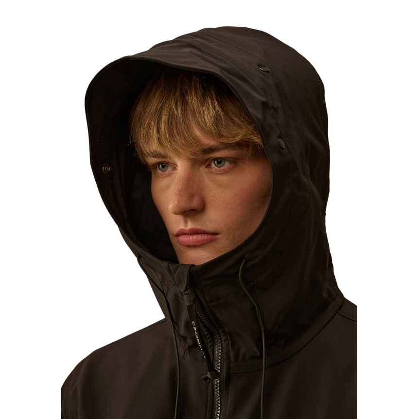 Blouson zippé à capuche CP COMPANY lunettes polyester Shell-R noir