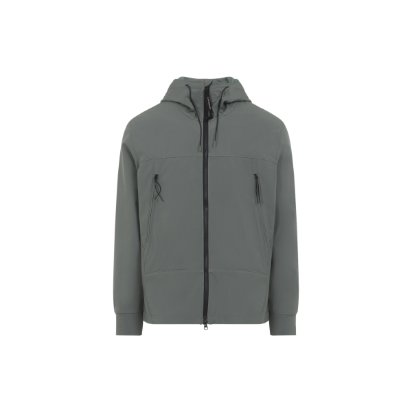 Blouson zippé à capuche CP COMPANY lunettes polyester Shell-R kaki