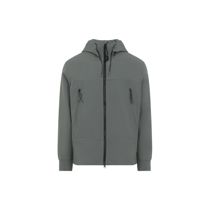 Blouson zippé à capuche CP COMPANY lunettes polyester Shell-R kaki