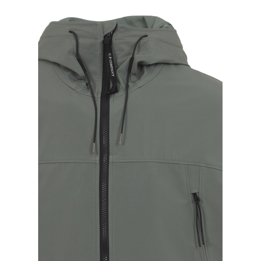 Blouson zippé à capuche CP COMPANY lunettes polyester Shell-R kaki