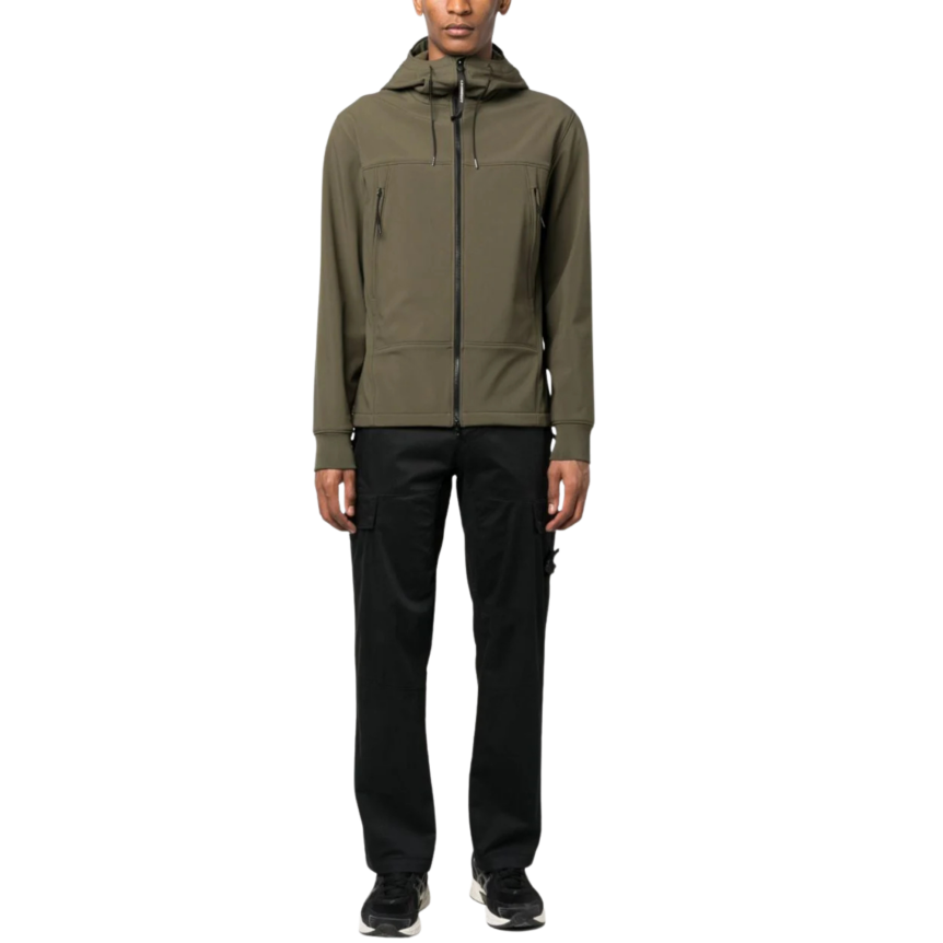 CP COMPANY Blouson zippé Veste Goggle polyester Shell-R kaki capuche lunettes