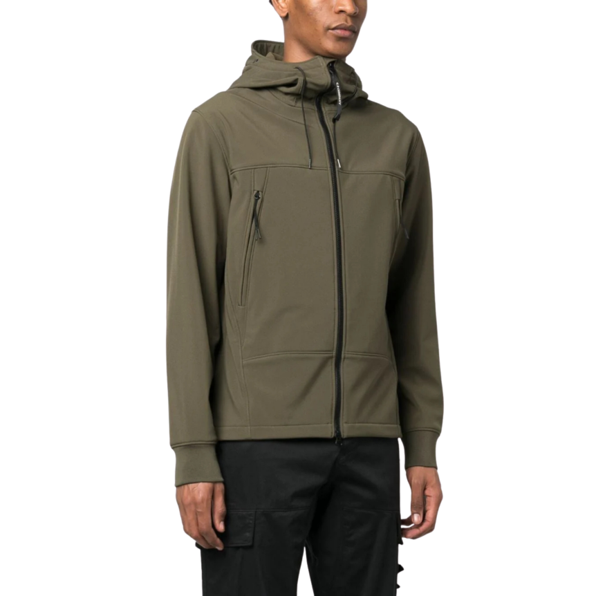 CP COMPANY Blouson zippé Veste Goggle polyester Shell-R kaki capuche lunettes