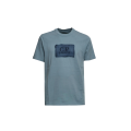 T-shirt à manches courtes en jersey coton bleu broderie logo peinture