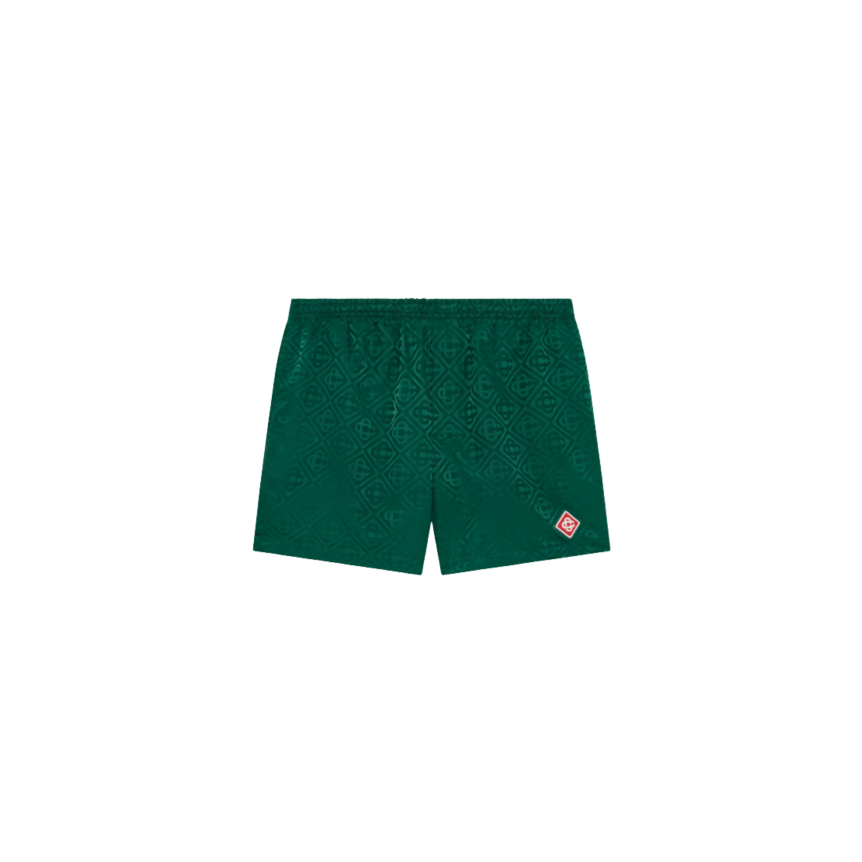 Short de bain CASABLANCA polyester jacquard à monogramme vert
