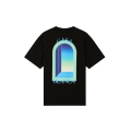 T‑shirt col rond manche courte coton noir l'Arche vert menthe