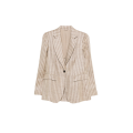 Veste Blazer lin beige rayures marron lurex