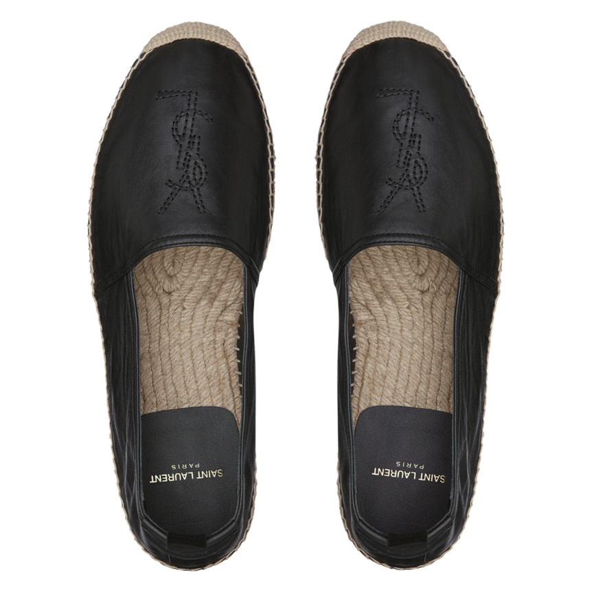 saint-laurent-espadrille-monogram-cuir-lisse-noir